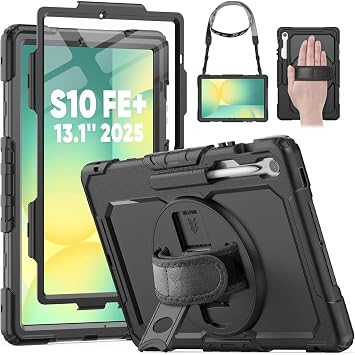 m.tk moveteck Samsung Galaxy Tab S10 FE Plus 13.1 in  ile Uyumlu Tablet K l f , S Pen Kalem B lmeli, Ask l , Siyah