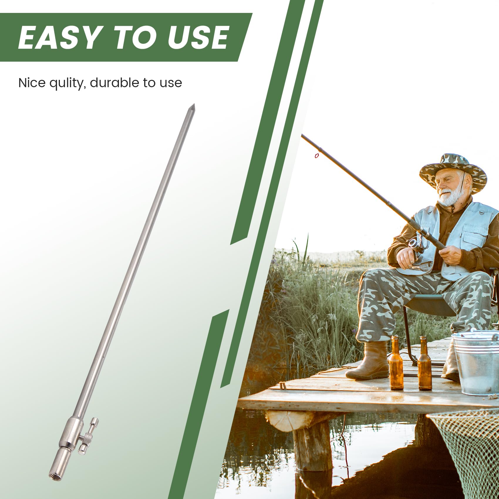 50-100Cm Extensible en Acier Inoxydable Pique de PêChe RéGlable Carpe Banque de PêChe Bâton de Canne à PêChe Reste pour Alarme de Morsure