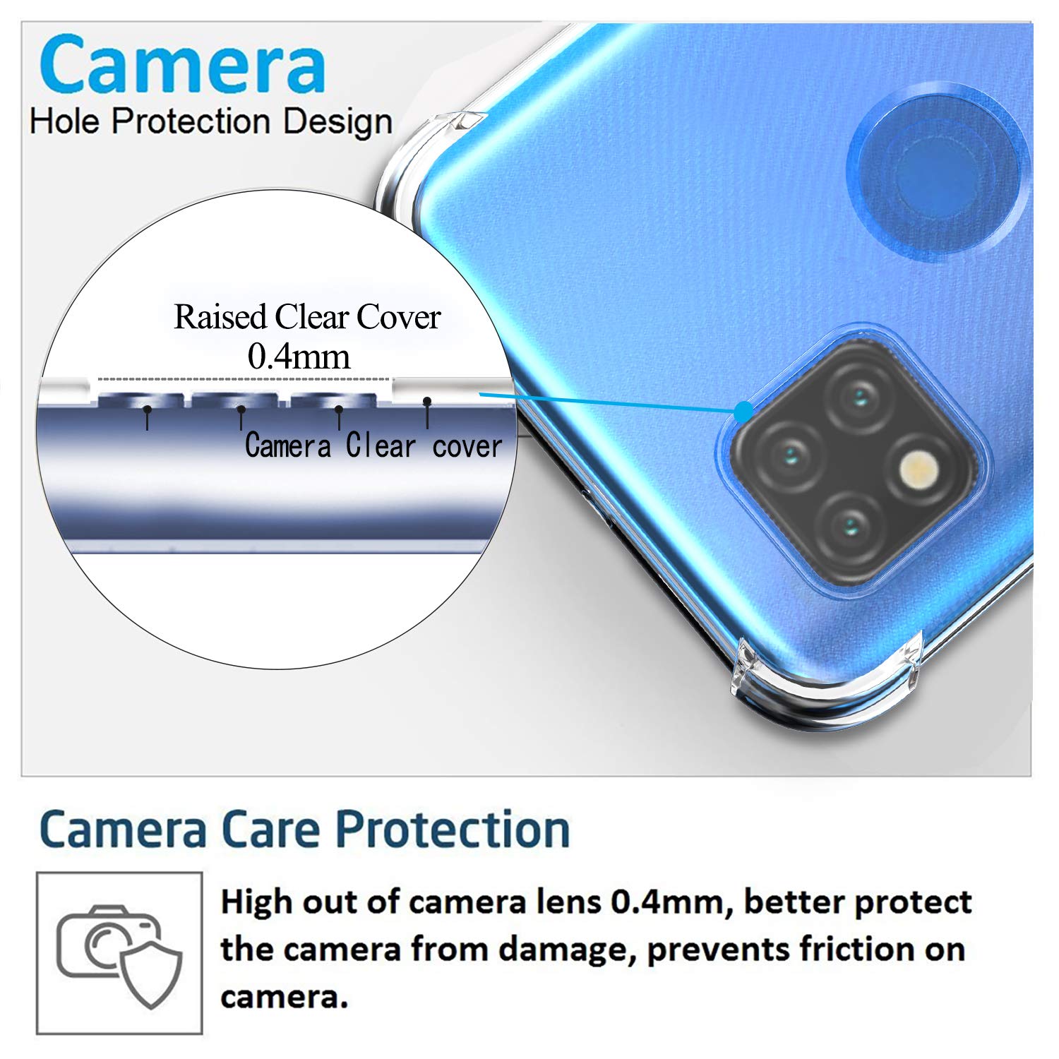 Ferilinso Cover Trasparente Per Xiaomi Redmi 9C / Poco C31 + 2 Pellicole Vetro Temperato - 3
