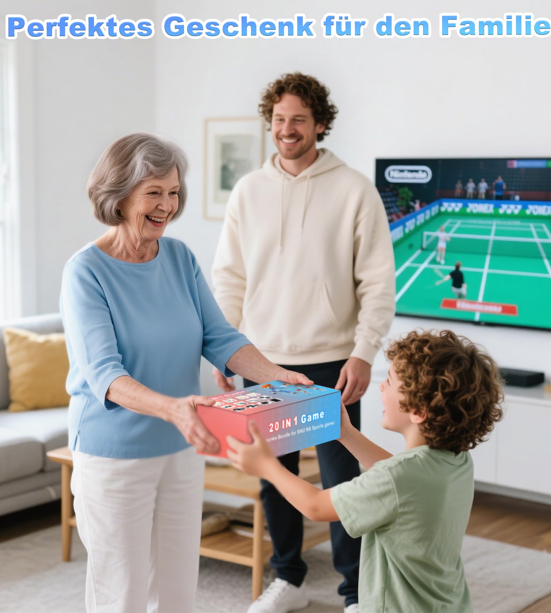 20 in 1 Switch 2 Sport Zubehör Set für Nintendo Switch 2, Familienparty Paket Sportspiele Zubehör, Aufbewahrung für Switch 2 Sport Spiel Organizer,20 Stück(nur fur Switch 2)