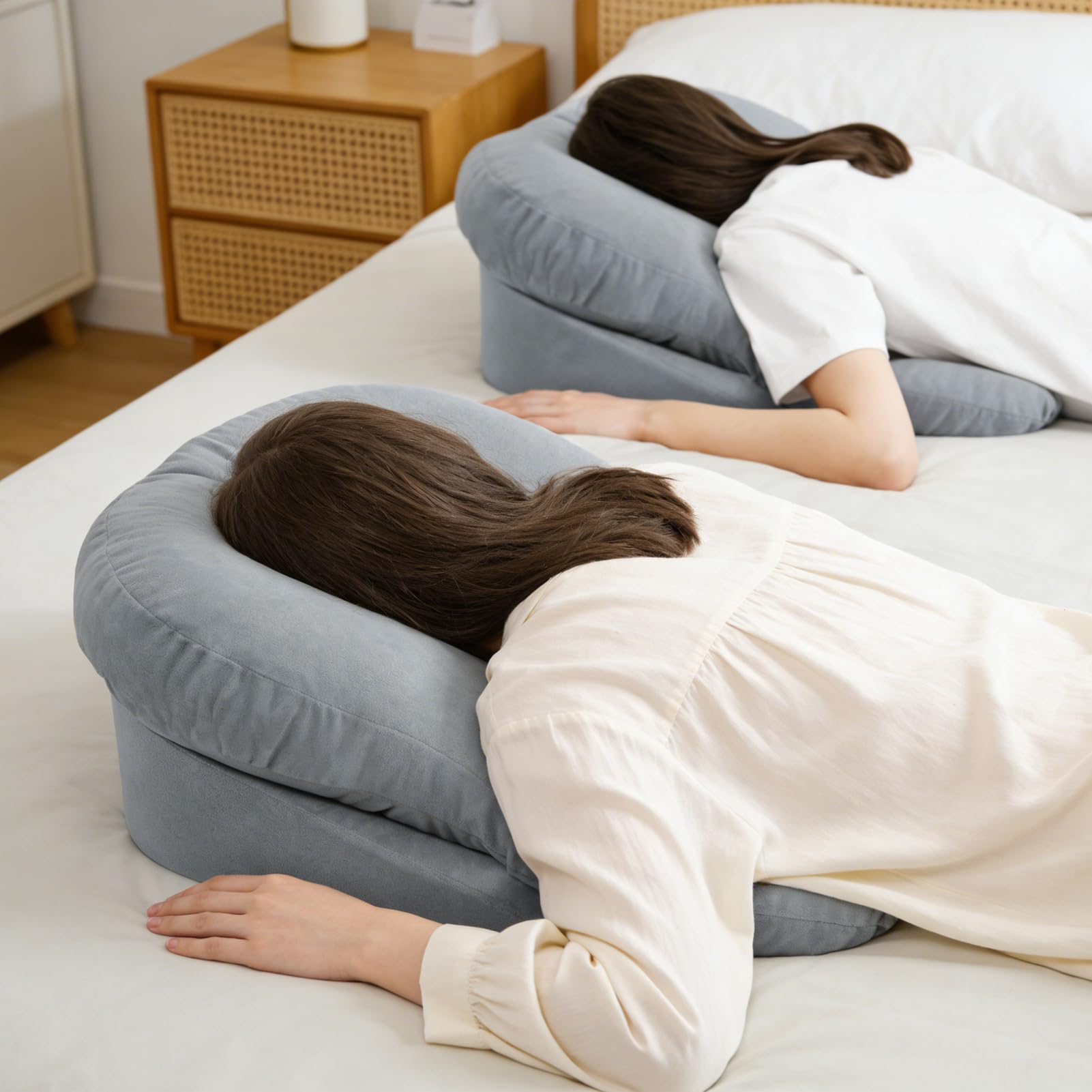 Face Sleeping Pillow – Removable Washable Cover Soft Breathable PP Cotton Filling Neck Head Rest Cushion for Bed Napping Lounging Recliner Home Relaxation Comfortable Versatile 69,85 x 46,99 cm