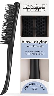 Tangle Teezer Easy Dry & Go vented hair brush for fine to normal hair | Fine to medium wet hair | Adds volume, smoothness and shine | Blow-drying brush reduces time and damage | Jet Black