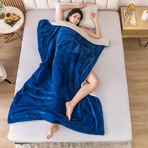 Miniatura 3 de COTTEBED Manta cálida de franela Sherpa para cama King, reversible, ultra afelpada, 580 GSM, suave, cómoda y esponjosa, manta de forro polar de