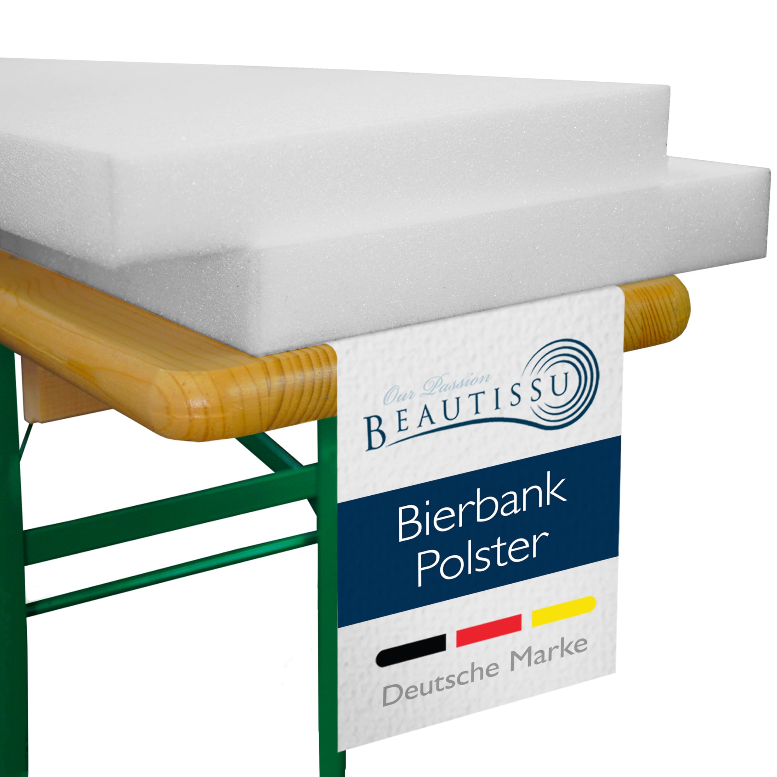 Beautissu 2er Set Bierbank Auflagen 2x25x220 cm