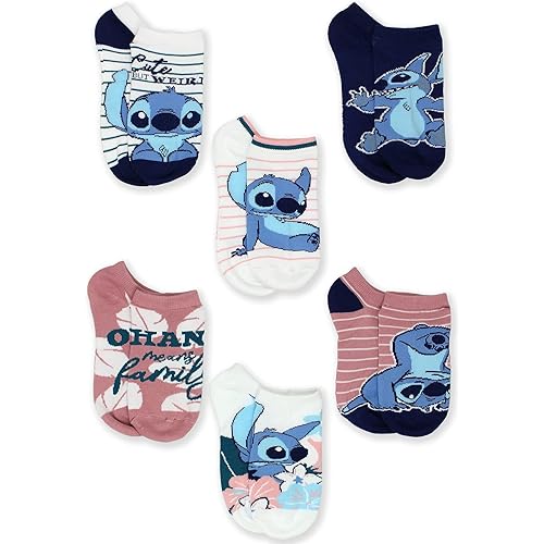 Disney Character Kids Adults 6 Pack Sock Set