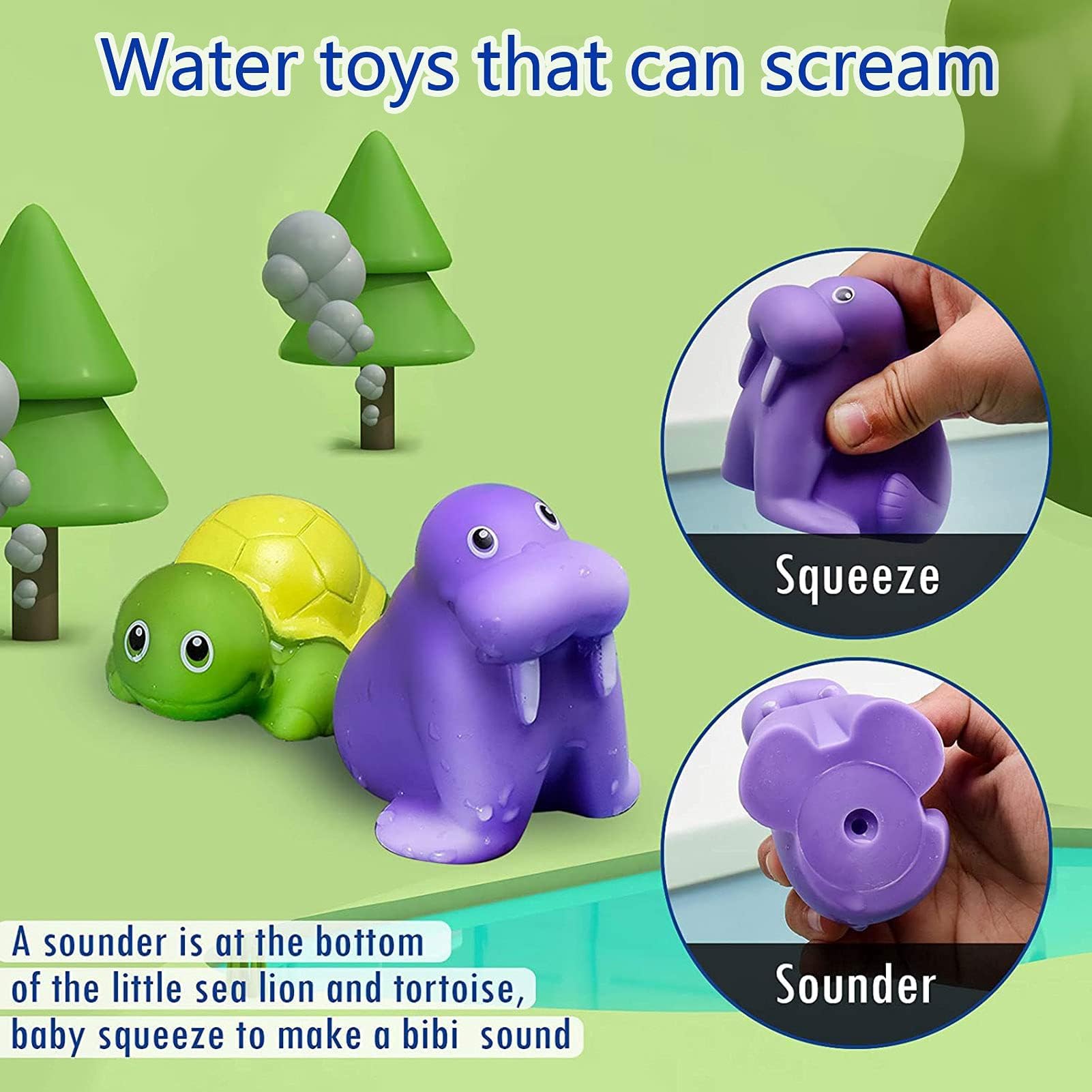 Juguetes Baño Bebe, 7 PCS Juguetes Bañera para Bebés, Juguetes para la Hora del baño, sin BPA, Ocean Juguete de Baño, Niños Niña Juguetes Educativos Seguro — view 6