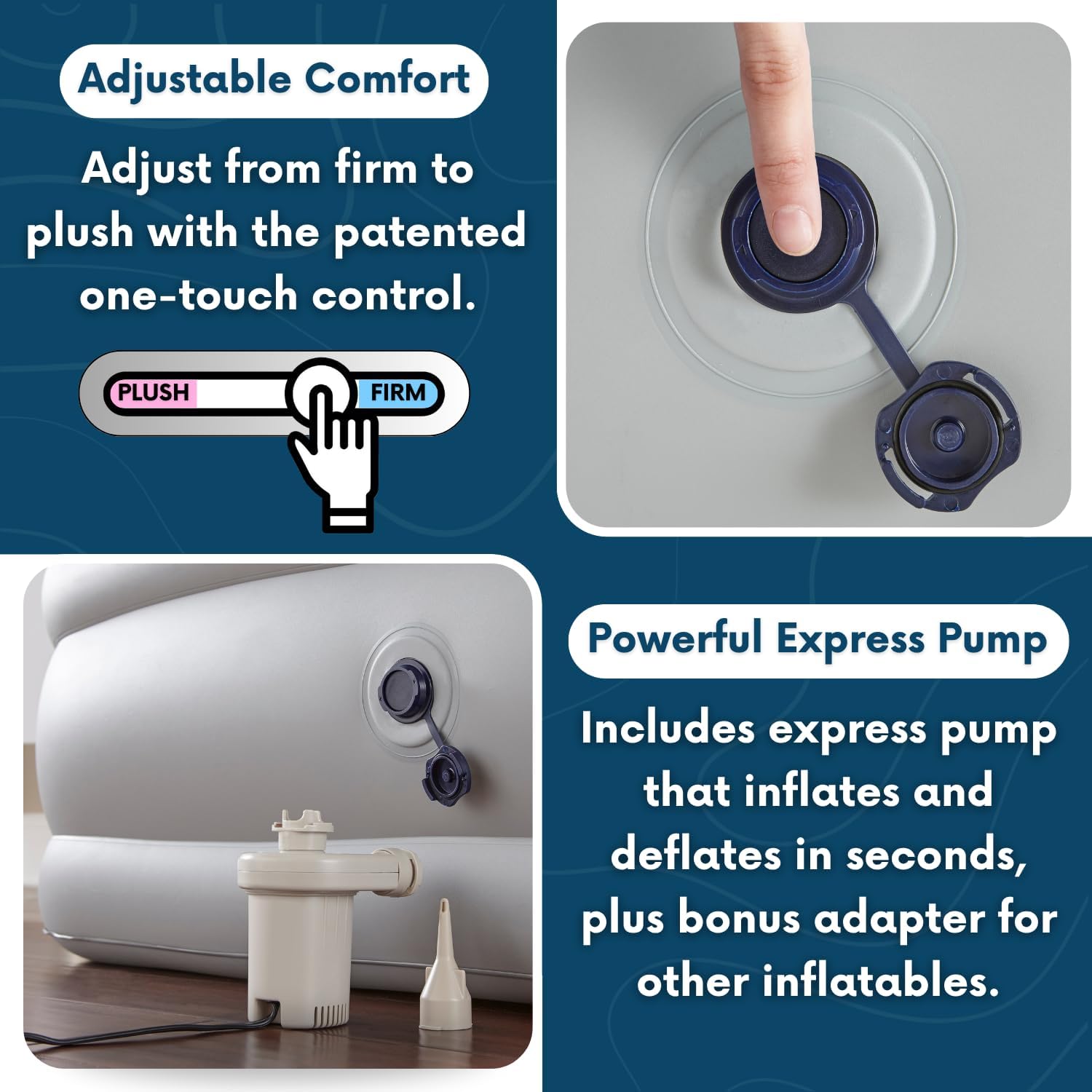 Beautyrest Skyrise Full Size Air Mattress with Coil Beam Construction, Edge Support with External Pump and Puncture Resistant Vinyl for Guests and Camping