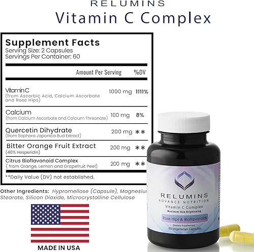 Miniatura 9 de relumins avanzado oral Glutathione Blanco, incremento Vitamina C Cápsulas – último conjunto de Blanqueamiento – Nuevo y mejorado ahora con rosa