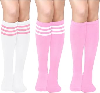 Olreco 3 Pack Womens Knee High Socks for Women Knee Socks for Women Long Sock Woman Tube Sock Halloween Accessories Cotton