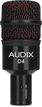 AUDIX D4 Hypercardioid Dynamic Instrument Microphone for Kick Drums, Toms, and Bass Instruments