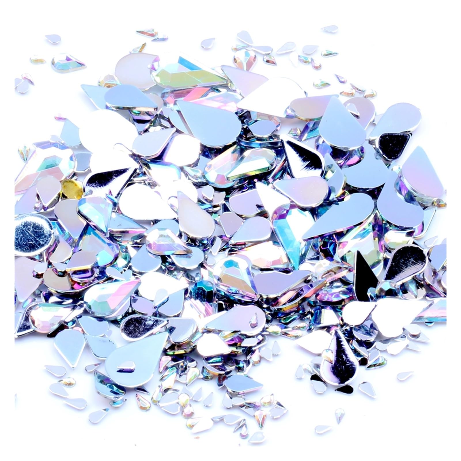 10000 STÜCKE Big Pack Acryl Strass Träne Flatback Kristall AB Flache Rückseite Nagel Strass 3D Nail Art Dekorationen DIY Werkzeug wanglan(Color:5x8mm 10000pcs)