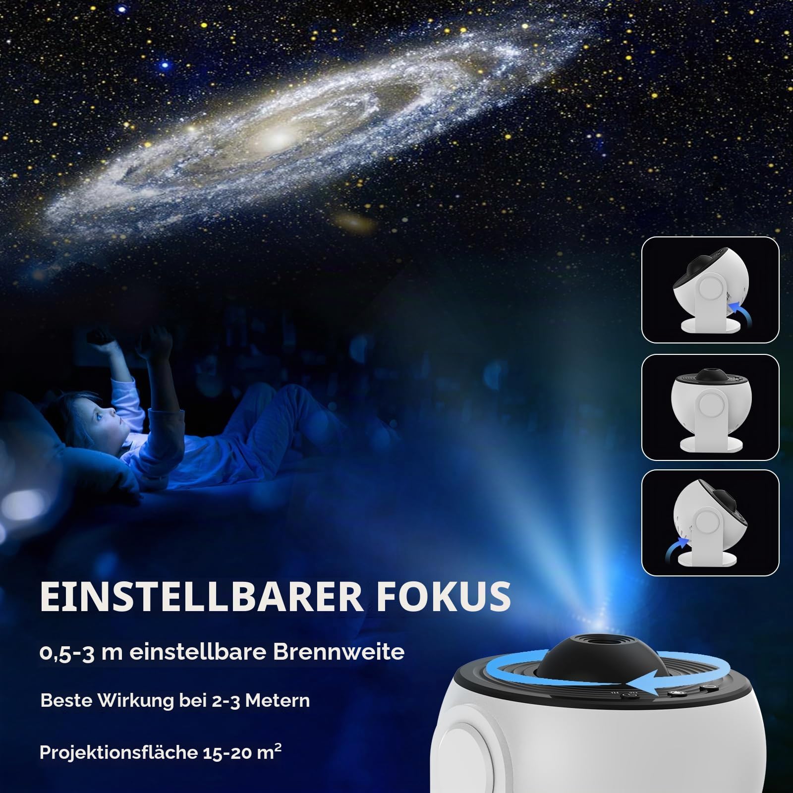 ALLOMN Planetarium Sternprojektor, LED Globus Galaxieprojektor mit 13 Filmscheiben Sternenhimmel Nachtlicht Projektorlampe, Mondnachtlicht für Kinder Erwachsene Decke Schlafzimmer Wohnzimmer