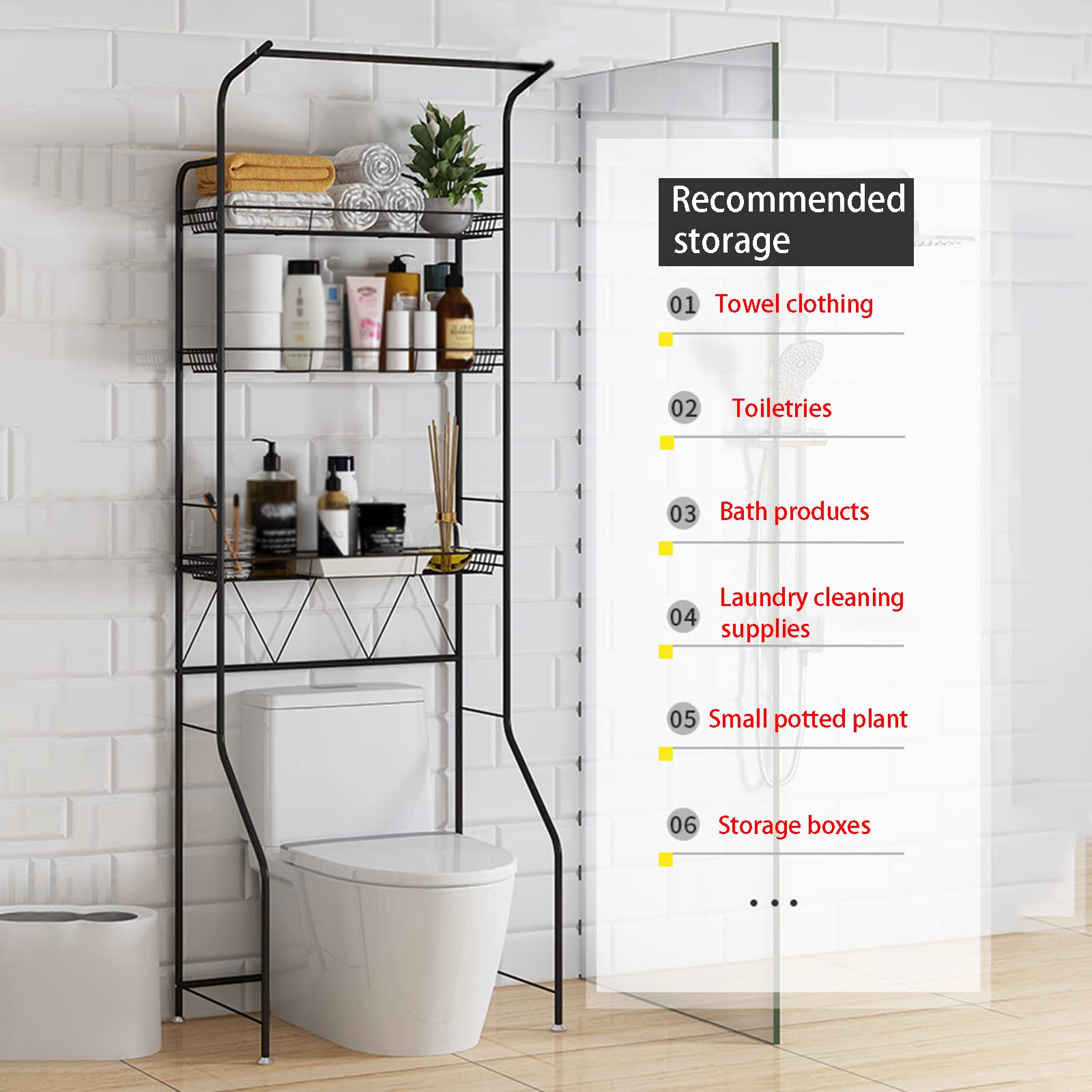 Amazon｜トイレ上収納棚、トイレ上バスルームオーガナイザー、トイレ棚