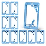 VCE Low Voltage Box Single Gang Wall Plate 10 Pack, Flush Low Voltage Mounting Bracket for Network, HDMI, Coaxial, Speaker, Telephone Cables, Blue