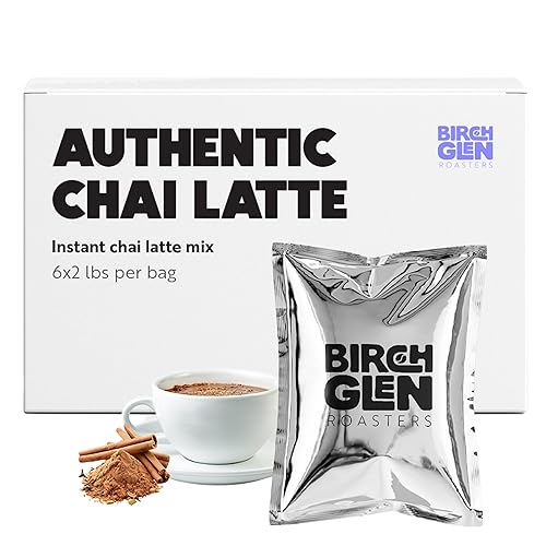 Birch Glen Roasters Auténtico Chai Latte Mix – Paquete de 6 cajas (2 libras por bolsa)