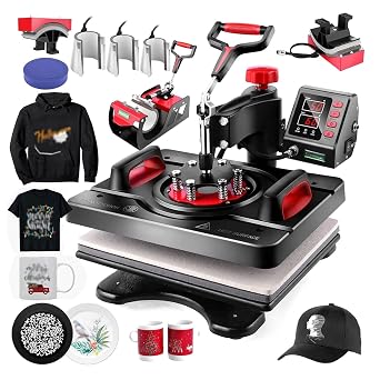 3D Heat Transfer Press Machine, 8-in-1 Professional Heat Press Machine, Clamshell Transfer Sublimation Printer, Compatible with Photo Panels, Postcards, Bags, Clothes, Hats, Mugs, Dishes, Commercial