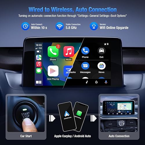 Miniatura 2 de Adaptador inalámbrico CarPlay con Tiktok y Hulu, CarPlay Streaming a cocheTV, adaptador inalámbrico Android Auto y CarPlay solo compatible con