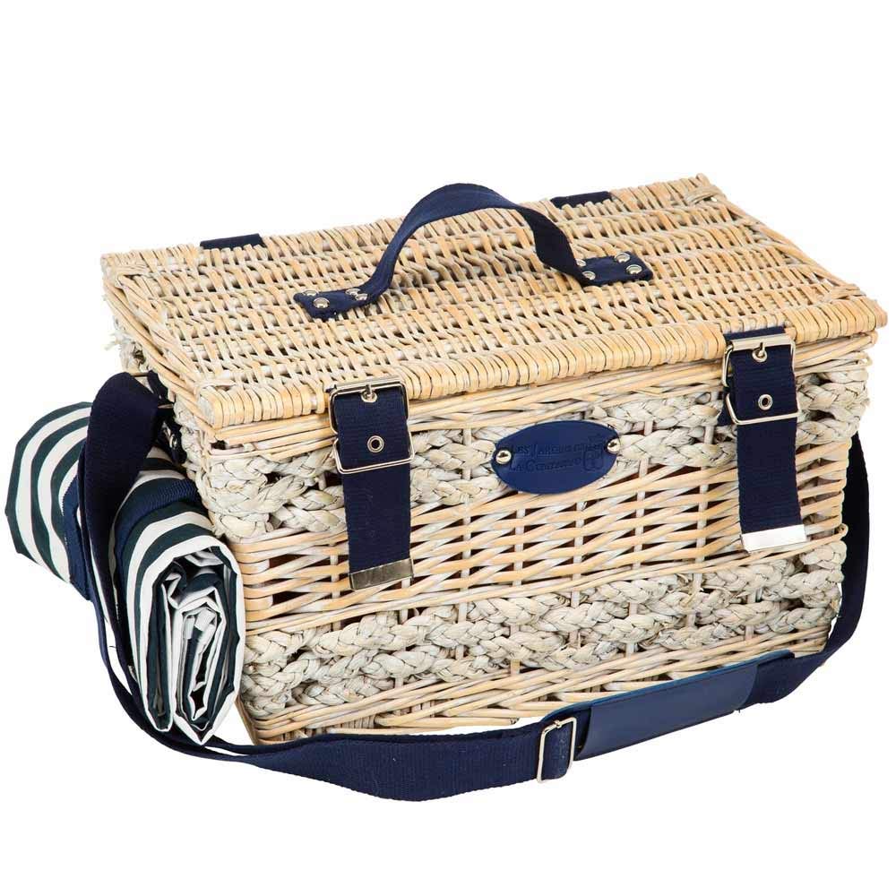 Les Jardins de la Comtesse - Cestino da picnic "Marine" per 2 persone, completo con scompartimento isotermico - Dimensioni: 40x28x23cm