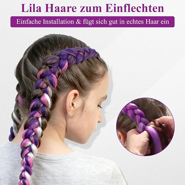 80 CM Perruque Violette Enfant, Deguisement Perruque Kpop, 31.5 Pouce Perruque Femme Costume Pour Cosplay Costumes de jeu de Rôle pour les Fêtes - 3