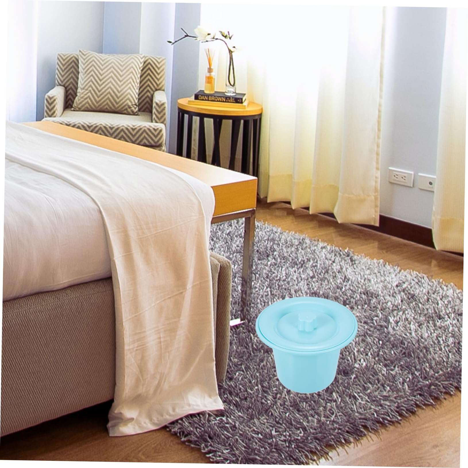 BUTIFULSIC 2pcs Plastic Portable Urinal Bedpan for Elderly Boys and Girls Urinal Non-Slip Cover