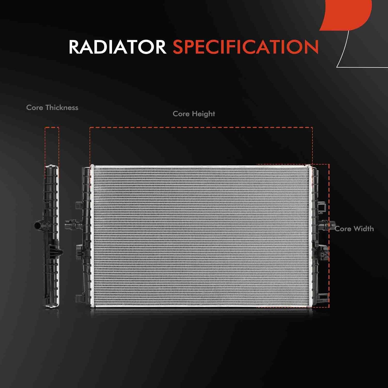 A-Premium Engine Coolant Radiator Assembly Compatible with Tesla Model 3 2021-2023, Model Y 2020-2023, Replace# 149417500A