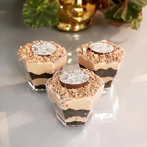 Miniatura 6 de Kingrol 100 mini tazas de postre con cucharas, 2.3 onzas. Tazones transparentes desechables para mousse, pudines, aperitivos, salsas