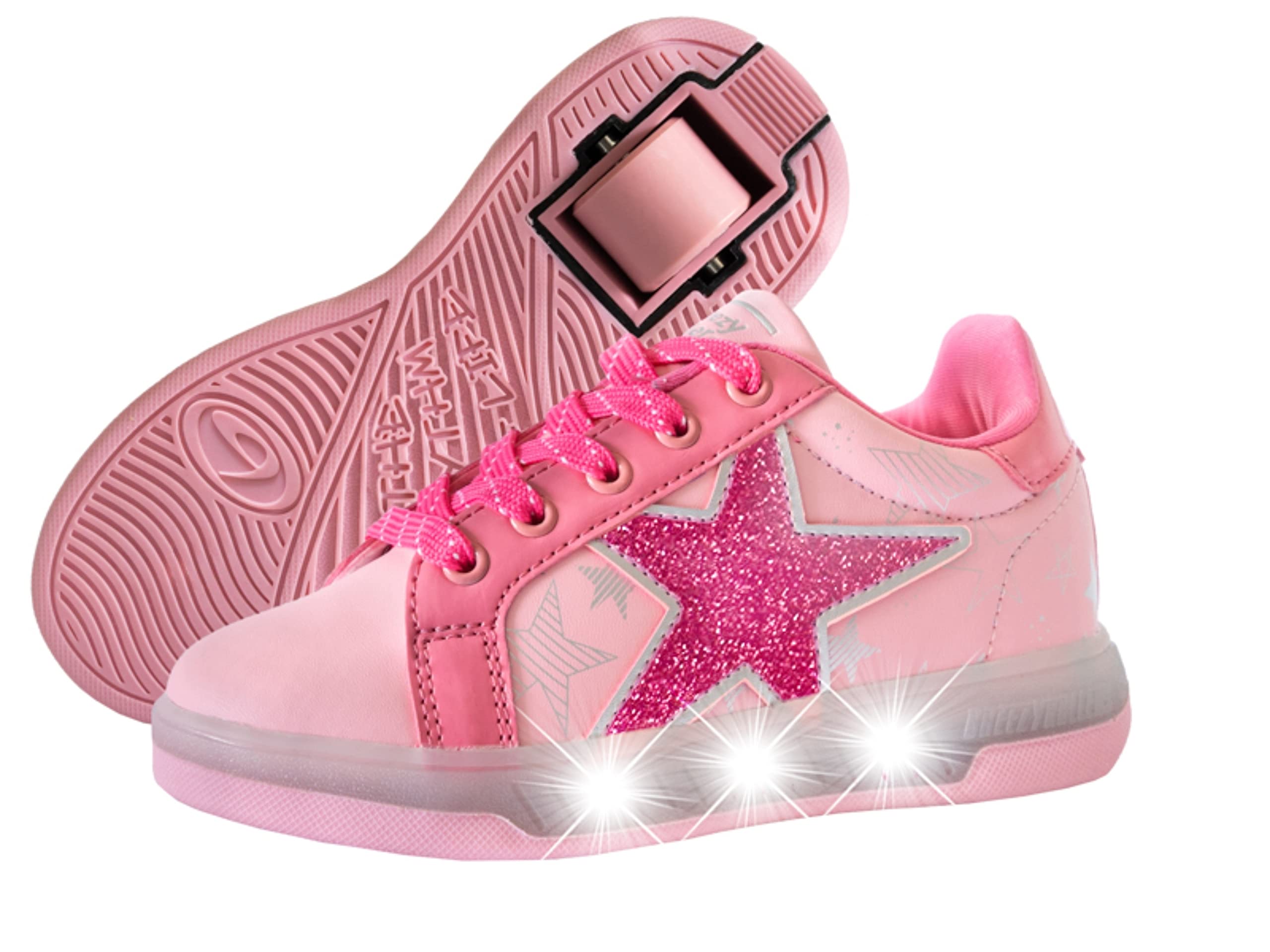 Breezy Rollers 2195680 Zapatos con Luces y Ruedas Niñas, Zapatillas con Rueda Brillante, Zapatillas de Skateboarding Led
