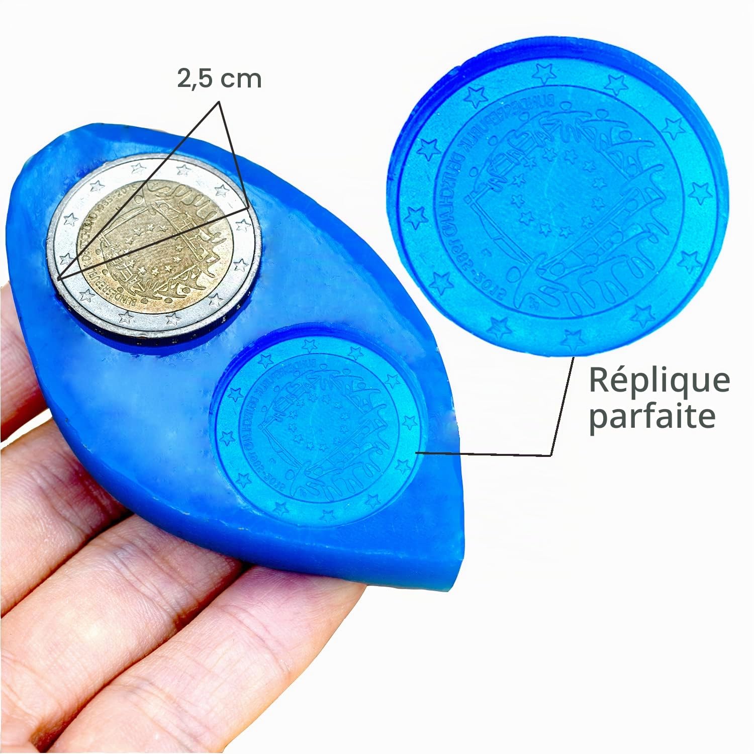 BBDINO Kit de fabrication de moules en silicone 30 A, silicone liquide pour la fabrication de moules 2000 g Bleu saphir, auto-dégazage de qualité platine 1A :1B, idéal pour mouler des moules en