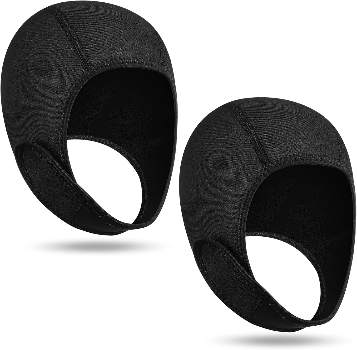 Jecery 2 Pcs Neoprene Diving Hood Thermal Wetsuit Hood Cap Swim Caps with Chin Straps Snorkeling Neoprene Surf Beanie 2.5 mm Diving Headgear for Men Women Sailing Water Sports