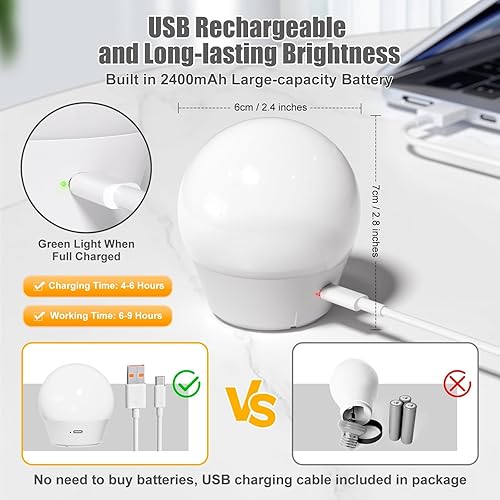 Miniatura 4 de Brightown Bombilla recargable E26 con control remoto y temporizador, bombilla de respaldo de batería para apliques y lámparas, bombillas magnéticas
