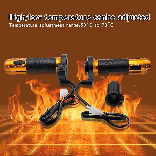 Miniatura 4 de GZLMMY Universal motocicleta agarre caliente moto ATV Scooter eléctrico Puños calefactables 0.866 in 78" manillar calentador de mano aluminio 12V