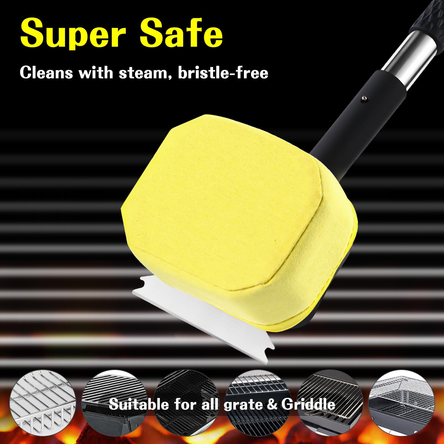 Cepillos para parrilla, dos juegos de 7,5 cm de grosor