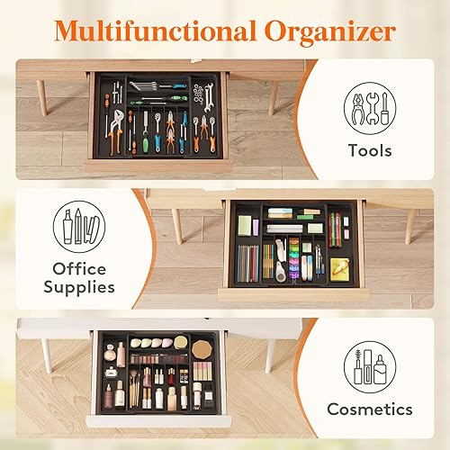 Miniatura 8 de Lifewit Organizador de cajones de cubiertos expandible, bandeja de cubiertos ajustable de 16.7 pulgadas de profundidad para cocina, cubiertos de