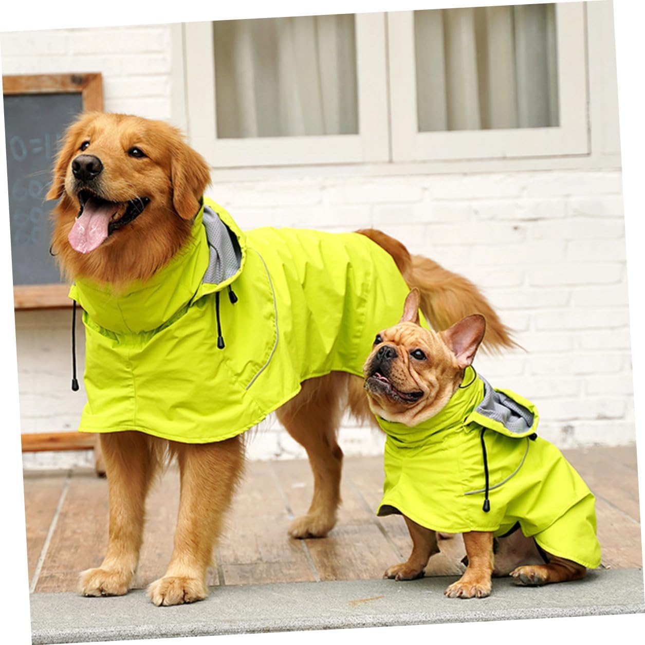 jojofuny Pet Raincoat Waterproof Nylon Dog Rain Jacket Adjustable Hooded XL for Outdoor Walking and Rainy Weather
