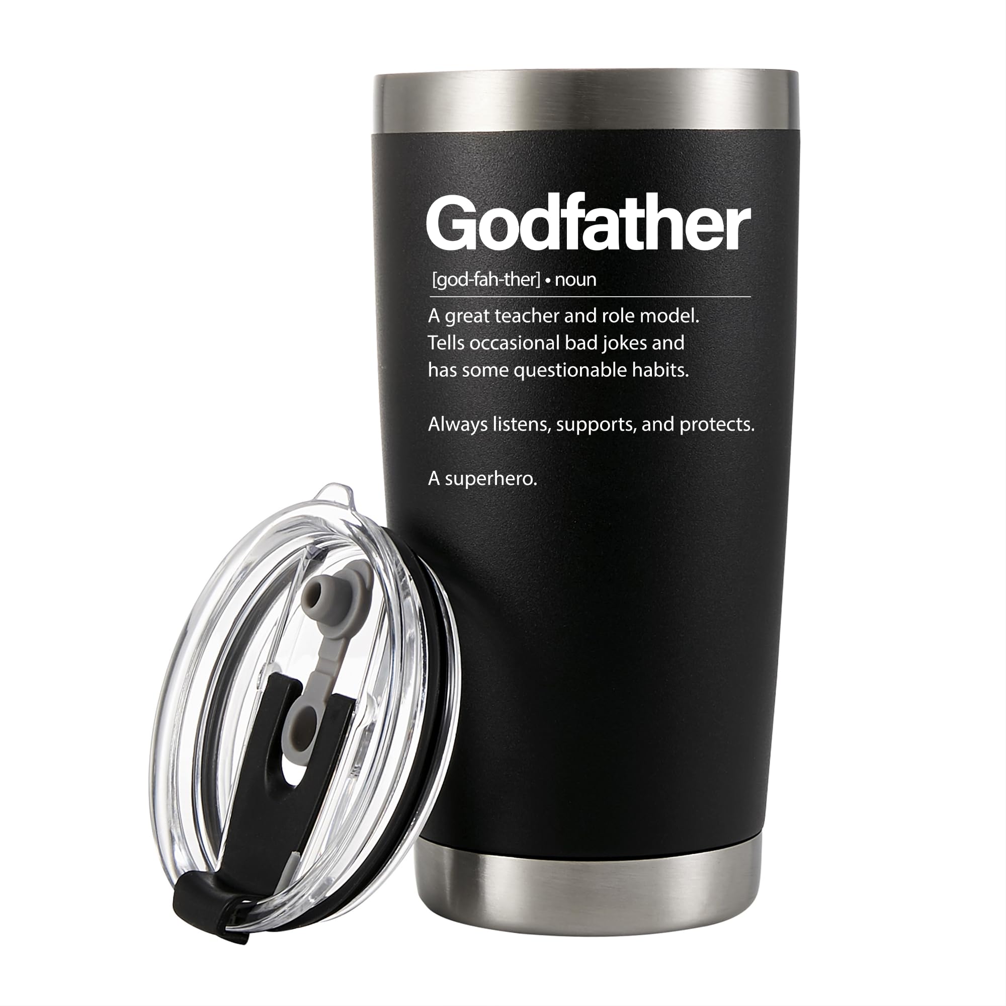 Panvola Godfather Definition Vacuum Insulated Tumblers Godfather Gifts from Godchild Goddaughter for Baptism Appreciation Gift Stainless Steel Travel