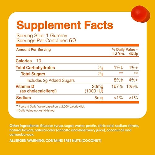 Vista 45 de Feel Great Vitamin Co - Gomitas de vitamina D para niños (suministro de 3 meses) Vitamina D3 para niños (1000 UI) Deliciosas gomitas