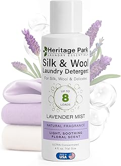 Heritage Park Silk & Wool All-Natural Lavender Mist Scent, pH-Neutral Laundry Detergent - Enzymes-Free, Ultra Concentrated (4 fl oz Trial Size)