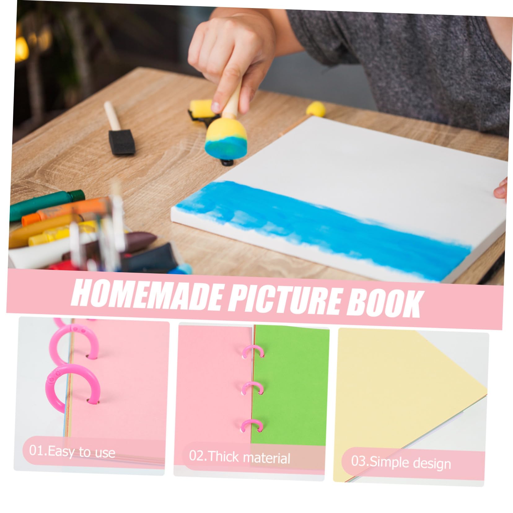 DIYEAH 6 Set Kit Materiali per Creare Libri da Dipingere Fai da Te per Carta Spessa e Colorata per Album Dipinti Mano Libri Mandala e Quaderni Artigianali