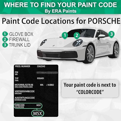 Miniatura 2 de ERA Paints L041A17419010 - Pintura en aerosol de retoque automotriz para PORSCHE Exact Match - Kit esencial de 2 K
