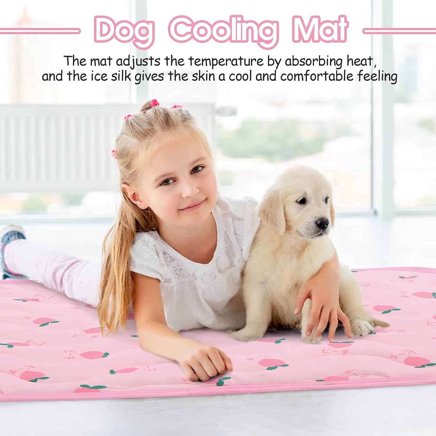 Dog Cooling Mat, Summer Cooling Mat for Dogs, Self Cooling Pad for Small Medium Large Dogs Cats, Non-Toxic Breathable Sleep Bed Summer Pet Bed Puppy Ice Blanket for Kennel Sofa Bed Floor