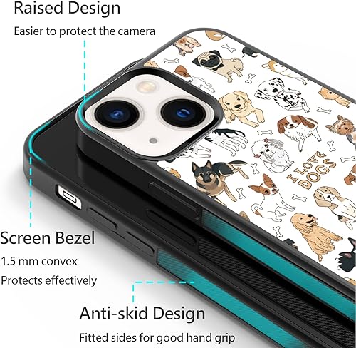 Miniatura 6 de FANXI Funda de teléfono para perros compatible con iPhone 13 Mini de 5.4 pulgadas, funda protectora a prueba de golpes de aluminio TPU de aluminio