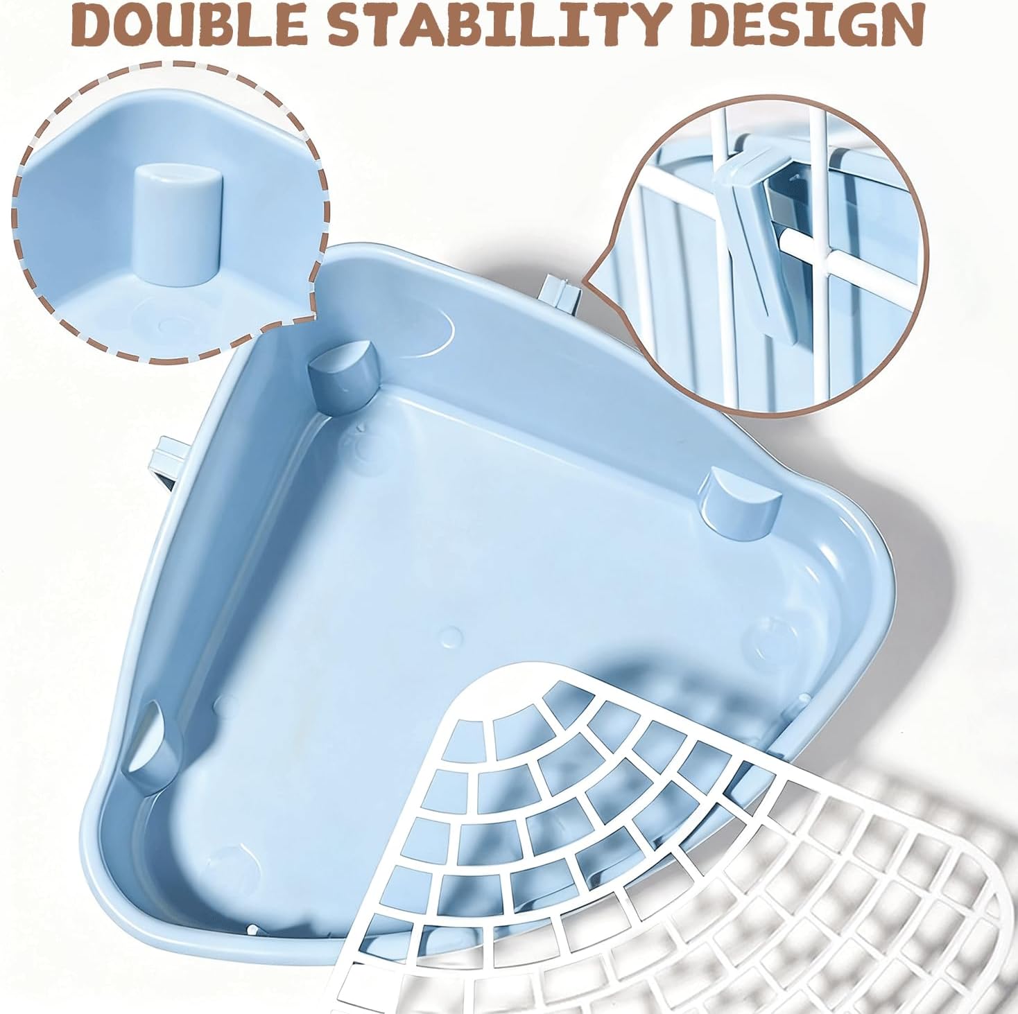 Rabbit Litter Box Bunny Corner Toilet Box for Hamster Ferret Rat Cage Pan 3.9” x 7.5” x 7.5” for Small Animals Traine Tray