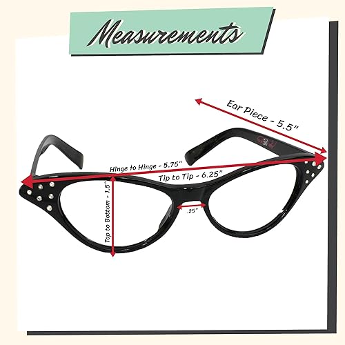 Miniatura 4 de Hip Hop 50's Shop Gafas de diamantes de imitación de ojo de gato