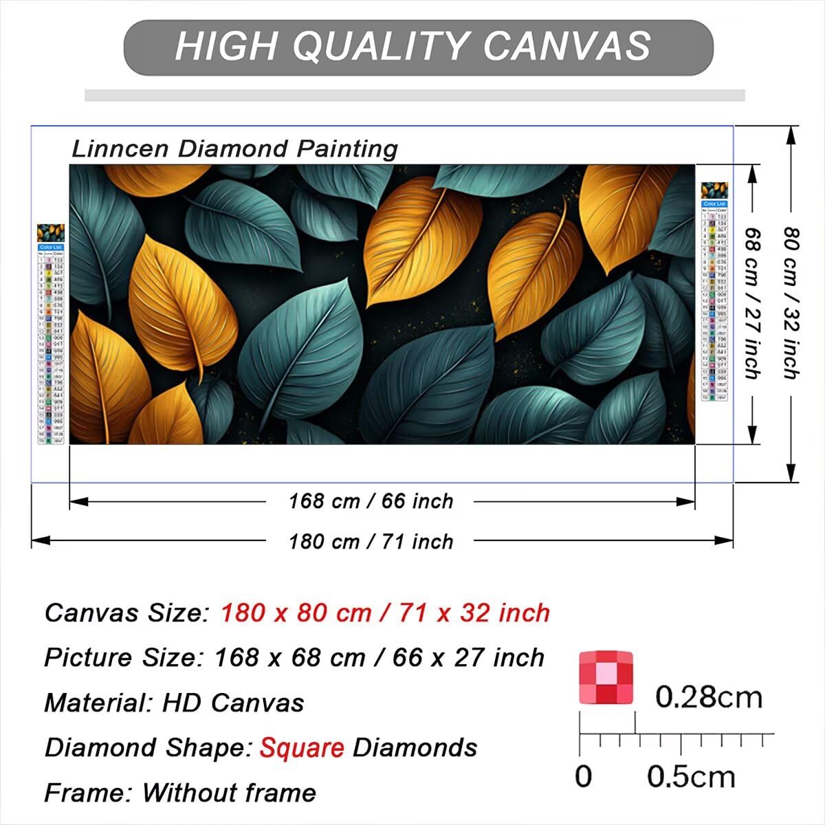 Nowoczesne malowanie diamentowe, liście diamentowe malarstwo duży rozmiar 220 x 100 cm, DIY kryształowy diament sztuka dla dorosłych, diamentowe malowanie dżetów haft rzemiosło zestaw do dekoracji