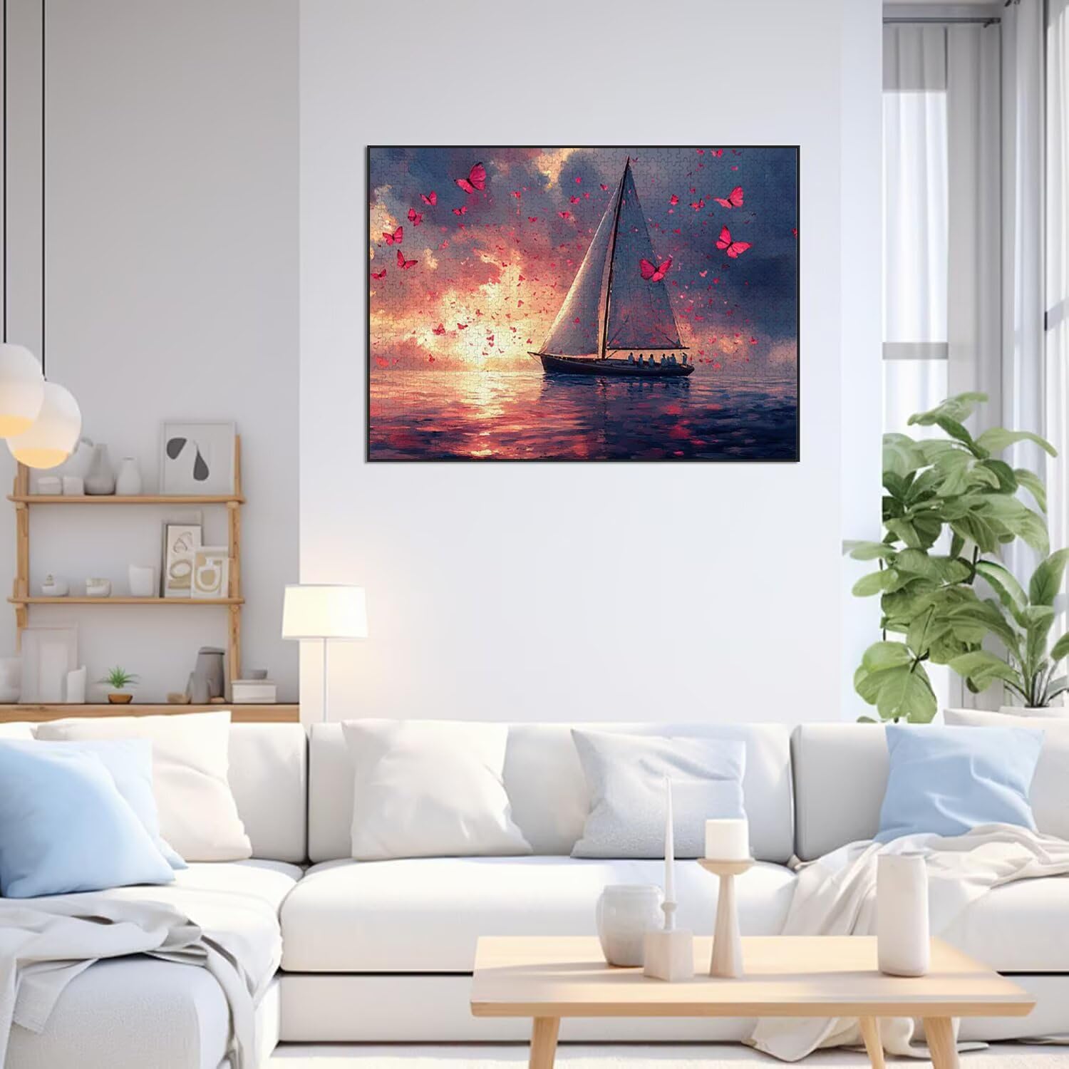 Puzzle 1500 Teile für Erwachsene, 3D Puzzle Segelboot Holzpuzzles, n-168 | Puzzlematte Schmetterling, Heimunterhaltung, Entspannung Meditationspuzzle, Impossible Klassische Jigsaw Puzzles, Home Decor