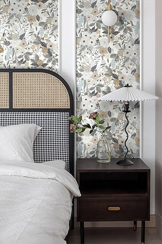 Miniatura 8 de Ismoon Papel tapiz floral de 15.6 x 78.7 pulgadas, autoadhesivo, extraíble, papel de contacto de acuarela para gabinetes, estantes, encimeras, rollo