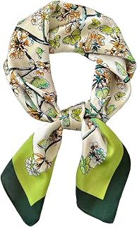 27.5 Inch Silk Feeling Scarf for Women Square Satin Head Scarf Hair Wrap Bandana Set 3 Pack