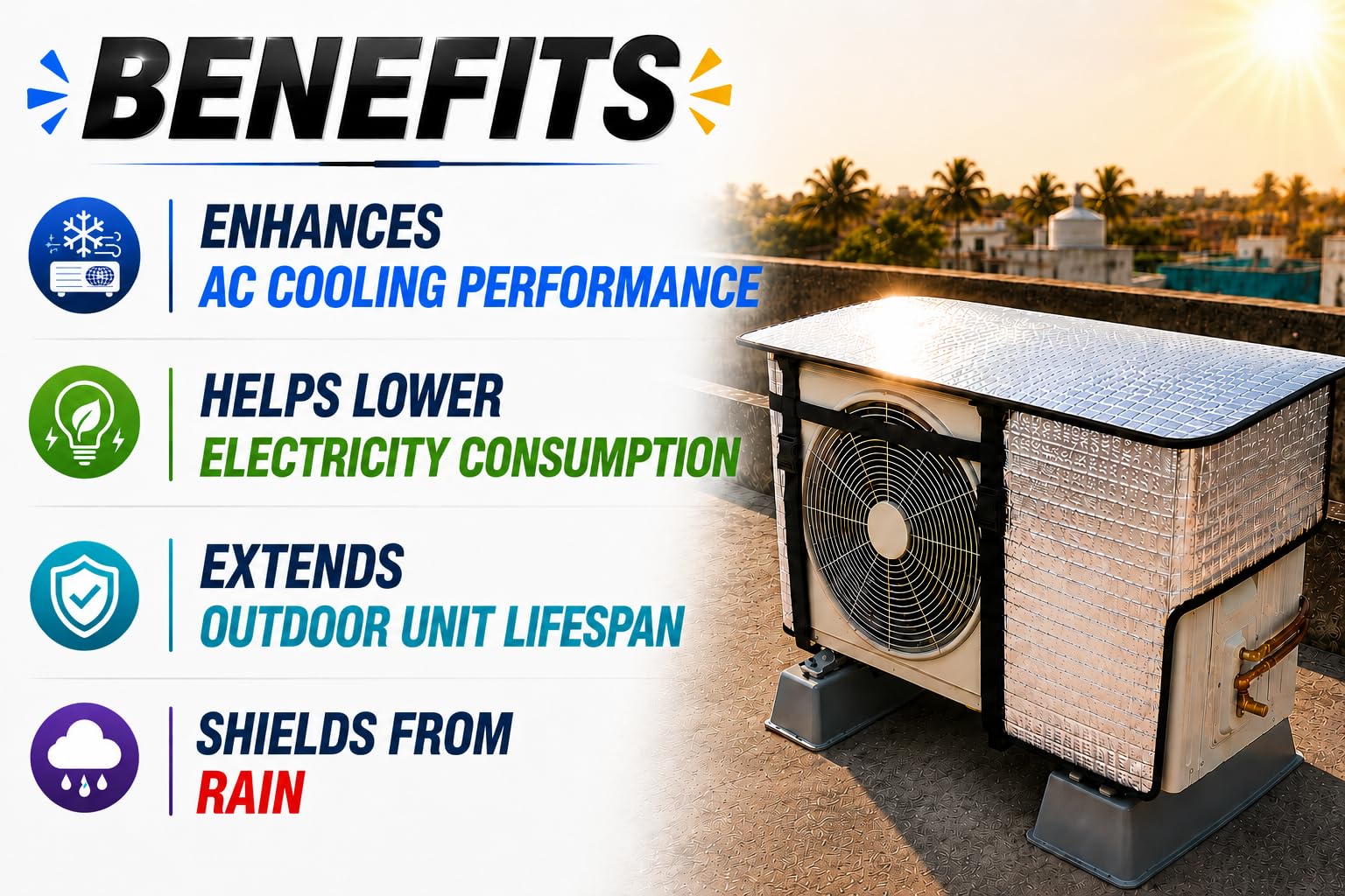AC Outdoor Unit Cover - Sun & Heat Protection -6 AC Outdoor Unit Cover - Sun & Heat Protection -6
