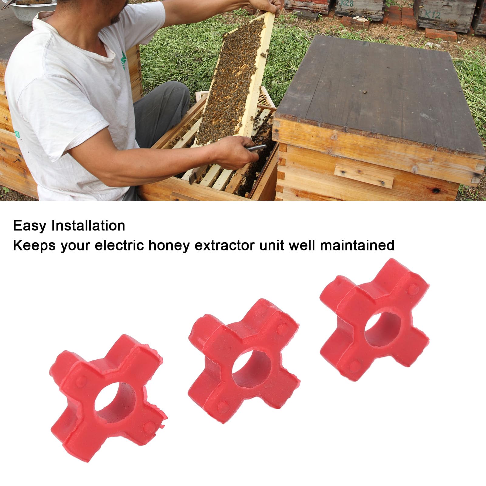 Lot De 10 Connecteurs De Bagues D'extraction De Miel, Tampons En Polyurethane Pour Extracteur De Miel Electrique Accessoires Edition Rouge~p159049997