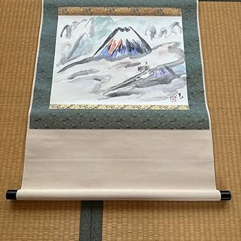 Amazon.co.jp: 箱 富士初雪 掛軸 茶道 和室 茶室 工芸品